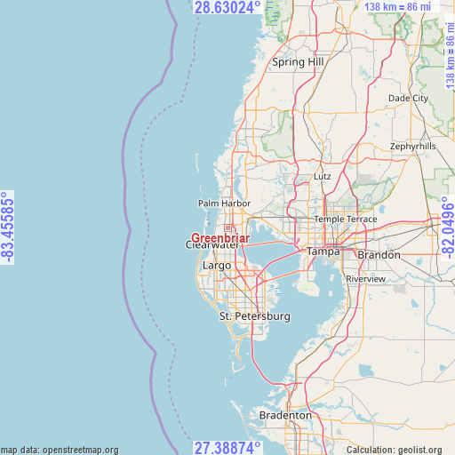 Greenbriar on map