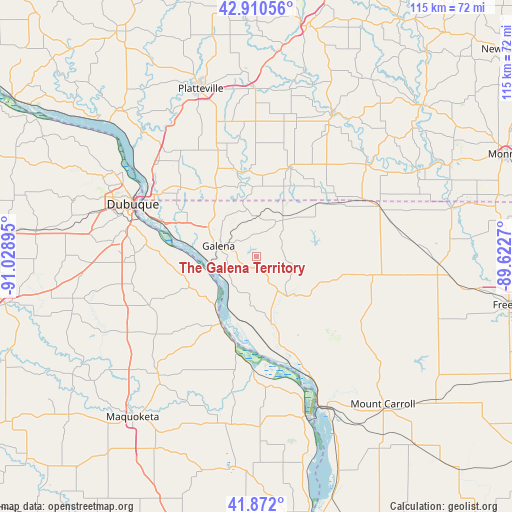 The Galena Territory on map