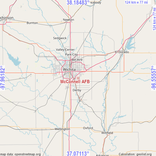 McConnell AFB on map