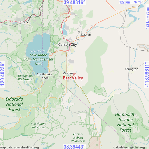 East Valley on map