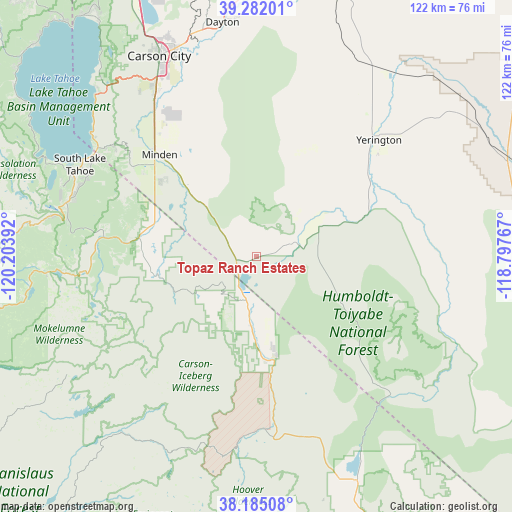 Topaz Ranch Estates on map