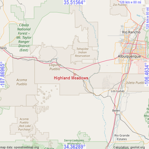 Highland Meadows on map