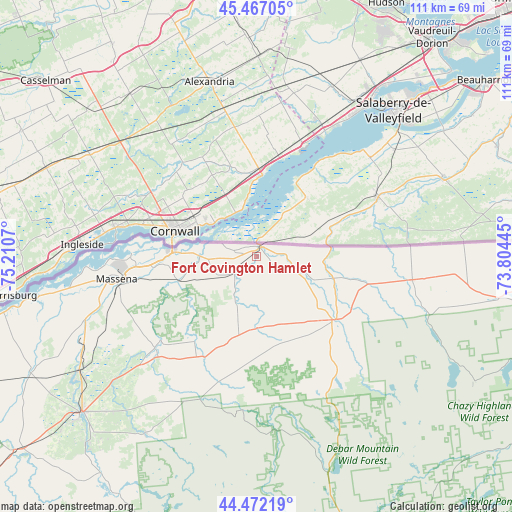 Fort Covington Hamlet on map