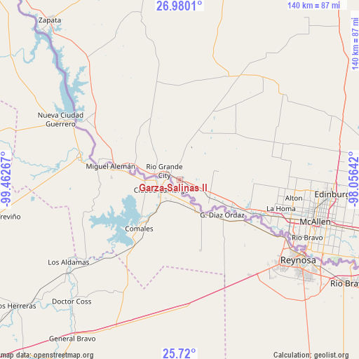 Garza-Salinas II on map