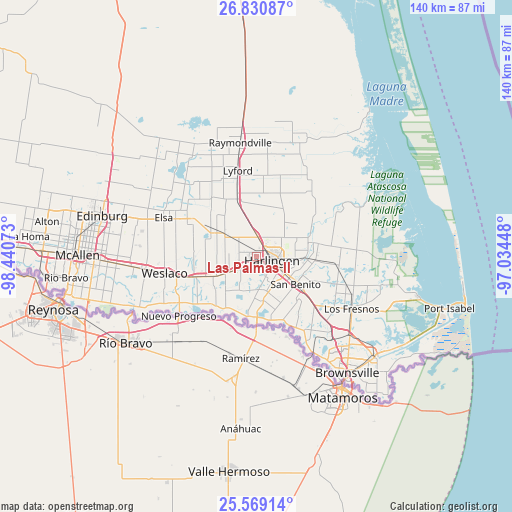 Las Palmas II on map