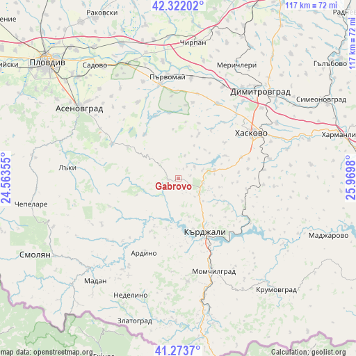 Gabrovo on map