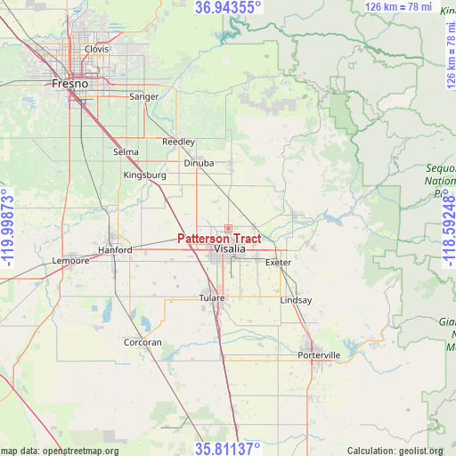 Patterson Tract on map