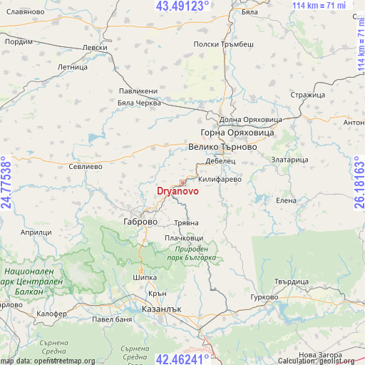 Dryanovo on map