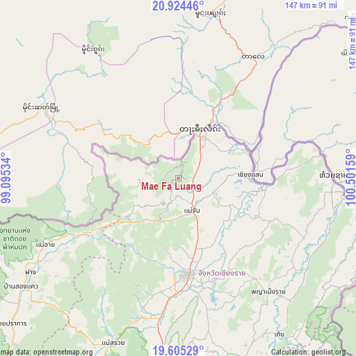 Mae Fa Luang on map