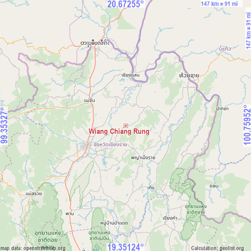 Wiang Chiang Rung on map