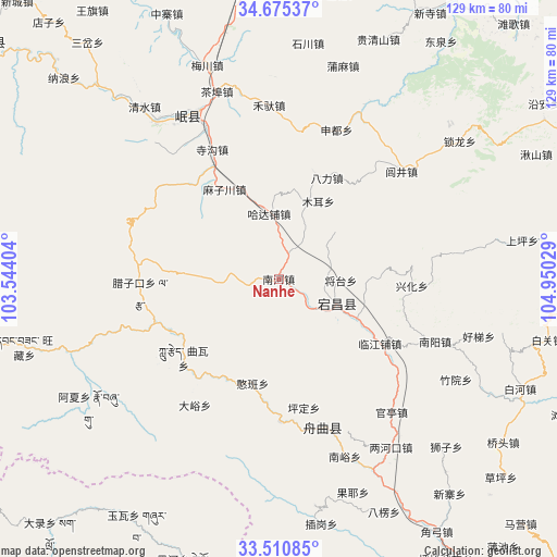 Nanhe on map