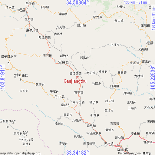 Ganjiangtou on map