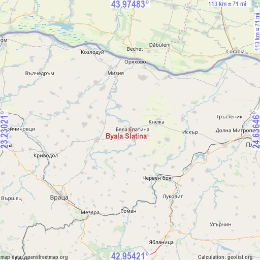 Byala Slatina on map