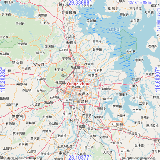 Yangzizhou on map