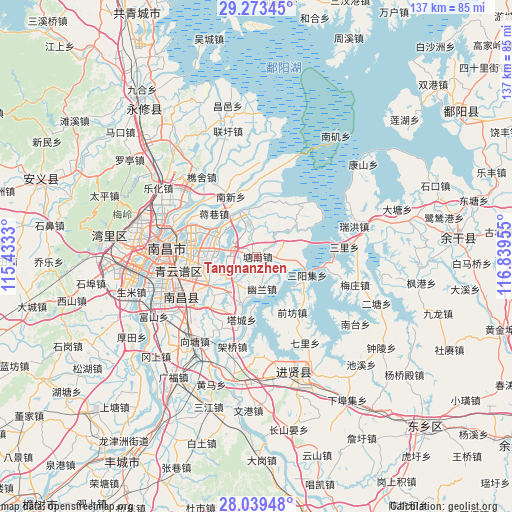 Tangnanzhen on map