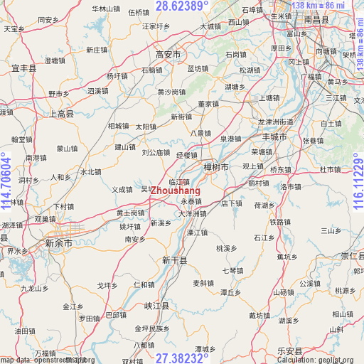 Zhoushang on map