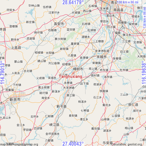 Yanghuxiang on map