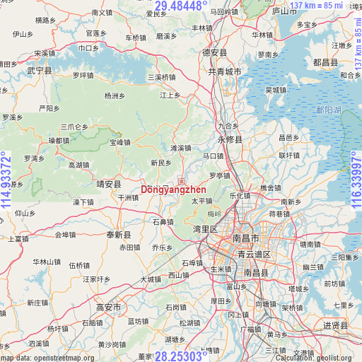 Dongyangzhen on map