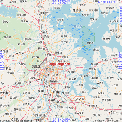 Jiangxiangzhen on map