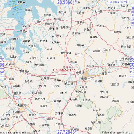 Chuntaoxiang on map