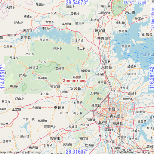 Xinminxiang on map