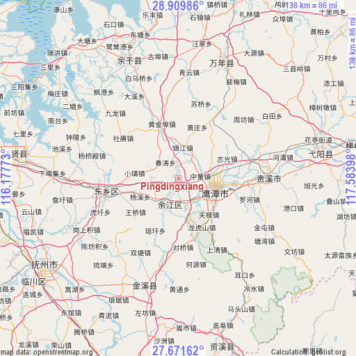 Pingdingxiang on map