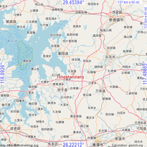 Tongshanxiang on map