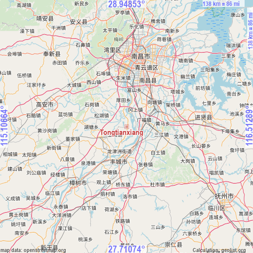 Tongtianxiang on map