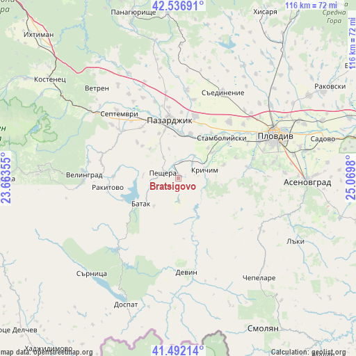 Bratsigovo on map
