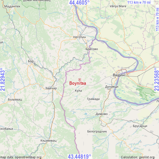 Boynitsa on map