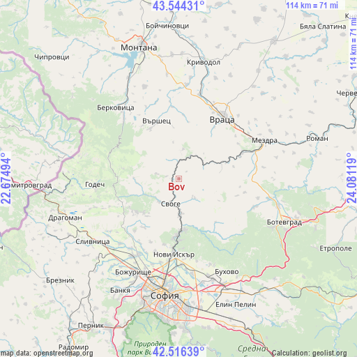 Bov on map