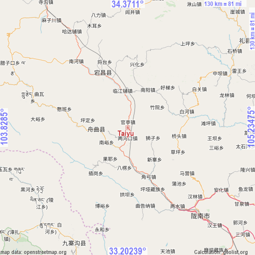 Taiyu on map