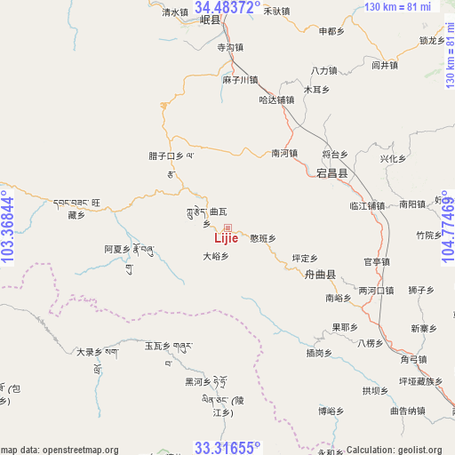 Lijie on map