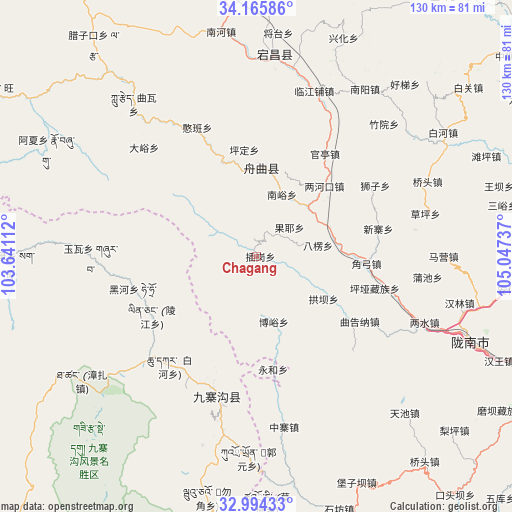 Chagang on map