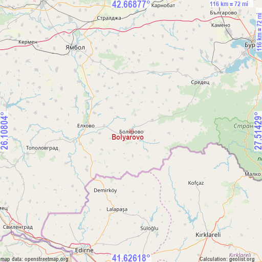 Bolyarovo on map