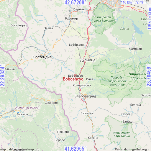Boboshevo on map