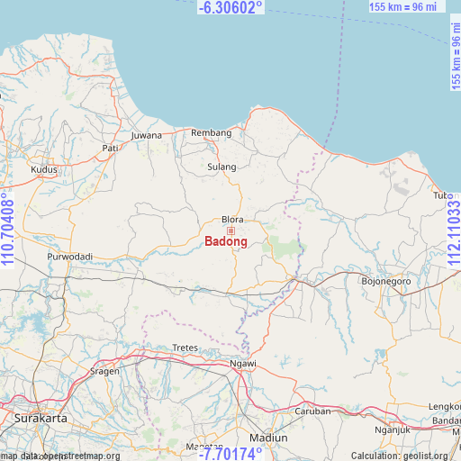 Badong on map