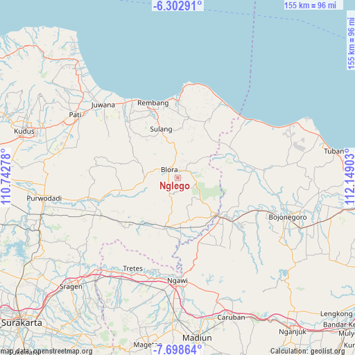 Nglego on map