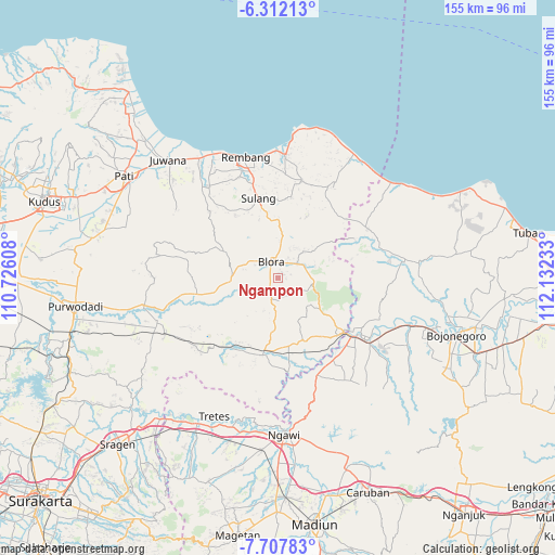 Ngampon on map