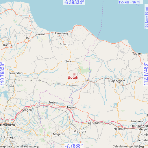 Botoh on map