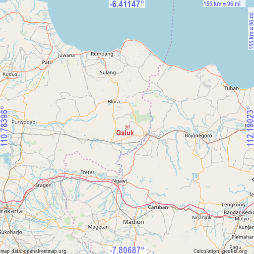 Galuk on map