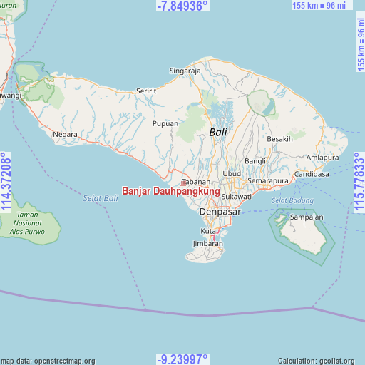 Banjar Dauhpangkung on map