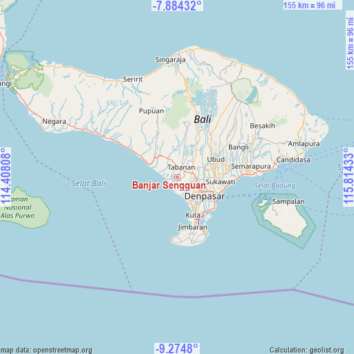 Banjar Sengguan on map