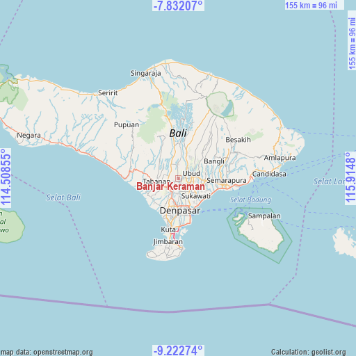 Banjar Keraman on map