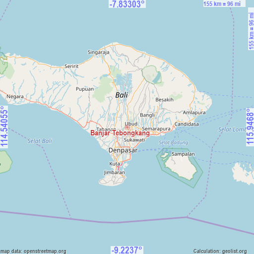 Banjar Tebongkang on map