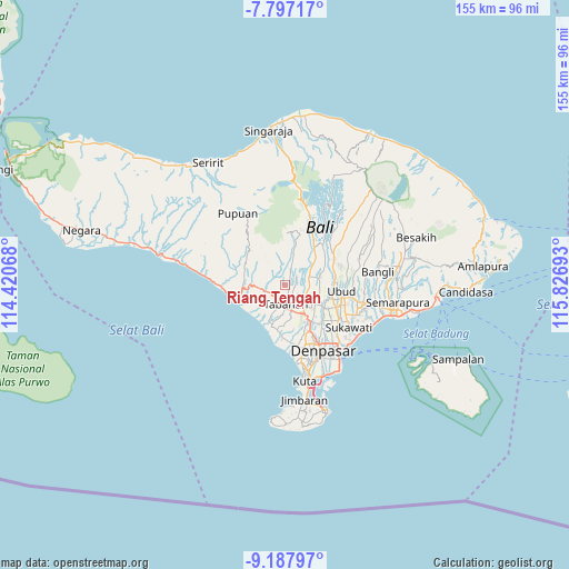 Riang Tengah on map