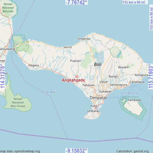 Angkahgede on map
