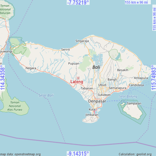 Laleng on map