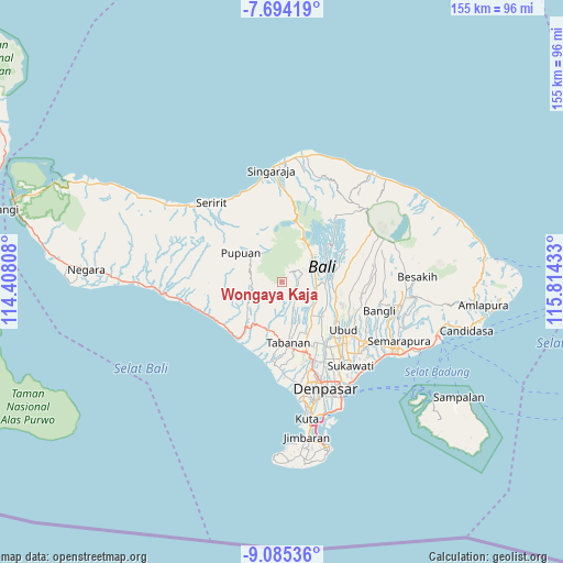 Wongaya Kaja on map