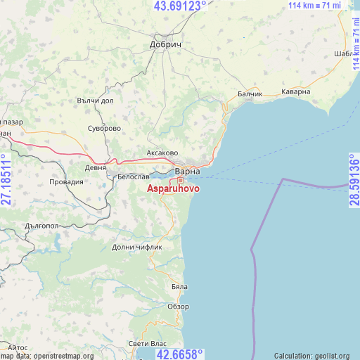 Asparuhovo on map
